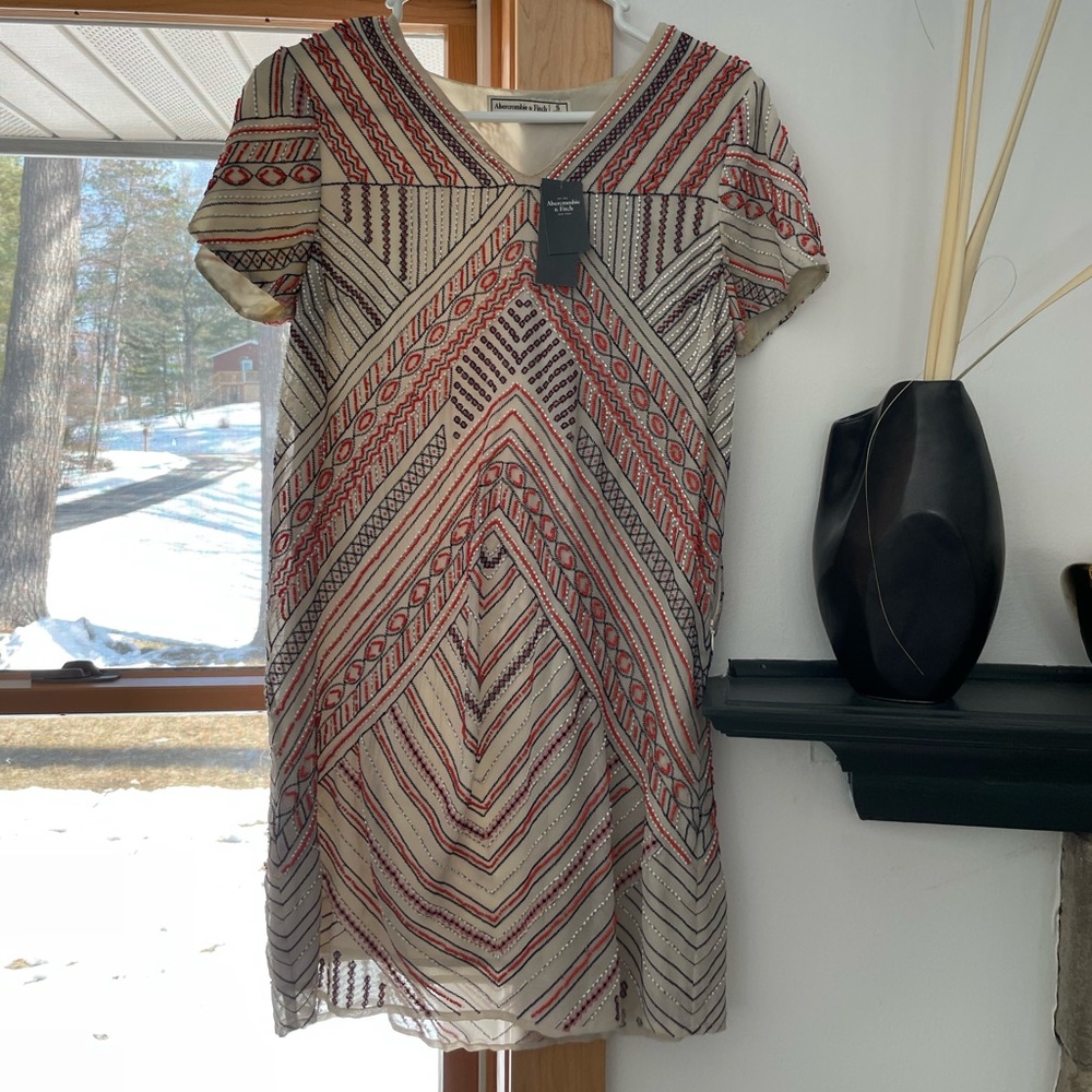 NWT Abercrombie fully beaded dress